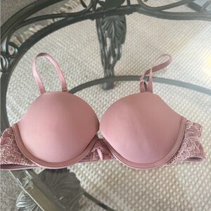 Auden Padded Lace-Side Bra - Dusty Pink